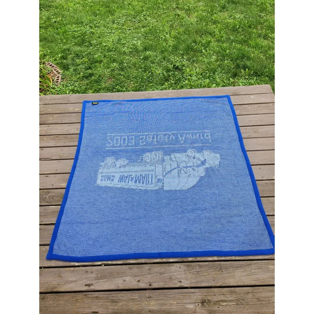 Logo Knits Walmart 2003 Safety Award Semi Truck Knit Throw Blanket Blue OS